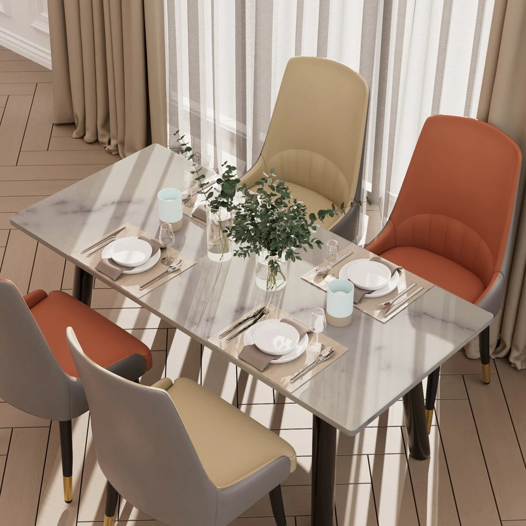 Siena Dining Chairs, Set of 2, Leather & Wood