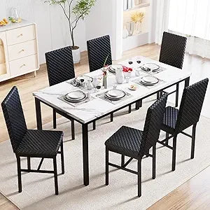 Solare 7-Piece Marble Dining Set