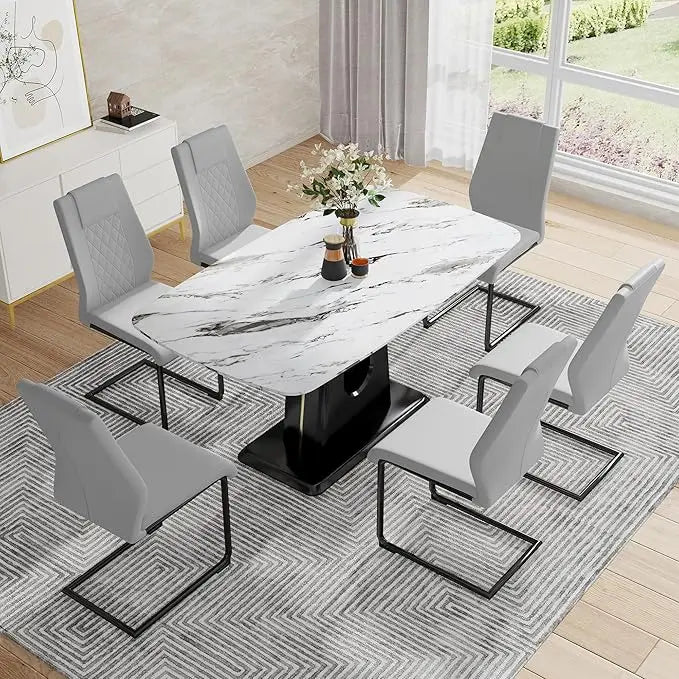 Marbello 7-Piece Modern Dining Set — 6 Seats