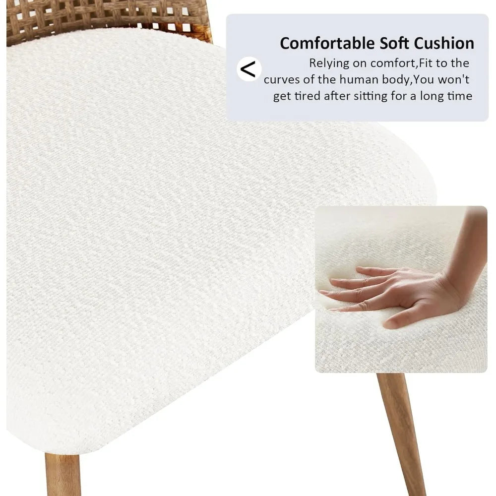 Casae Rattan Dining Chairs Set of 4 — PE Cane Back